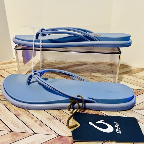OluKai Shoes - OluKai Aka Flip Flop Sandals Cloud Blue Women's 8 Beach Comfort Strappy Pool